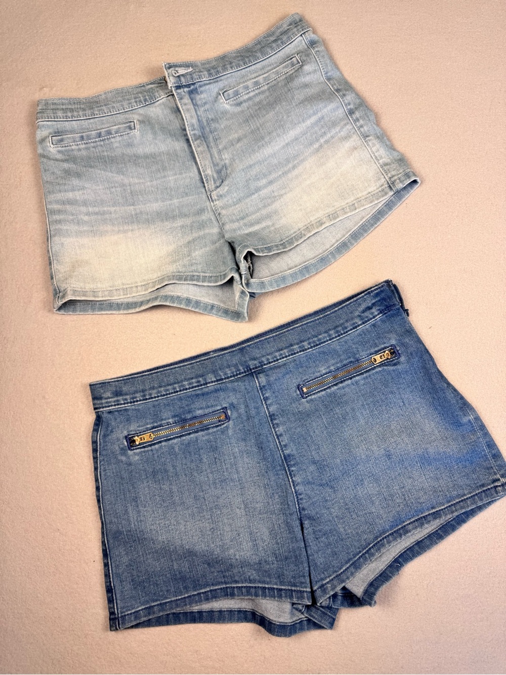 Abercrombie & Fitch Light and Medium Blue Denim Shorts Duo